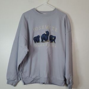 John Galt Yosemite 1991 Sierra Nevada Bear Graphic Sweatshirt Pockets One Size